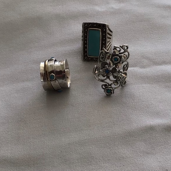 Set of sterling Silver rings (3) - Picture 2 of 3